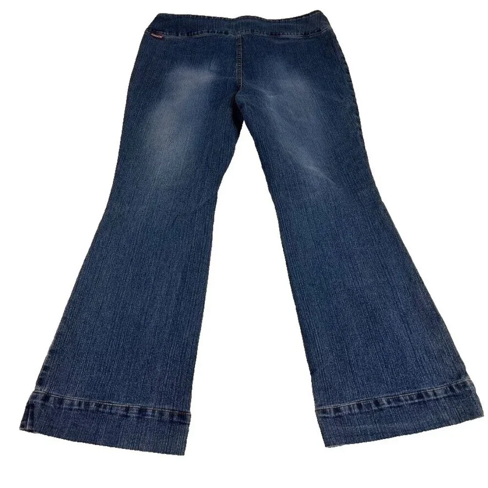 Jordache Jeans Women 15/16 Lace Up Y2K 90 Low Rise Denim Corset Bootcut Vintage - Picture 2 of 12